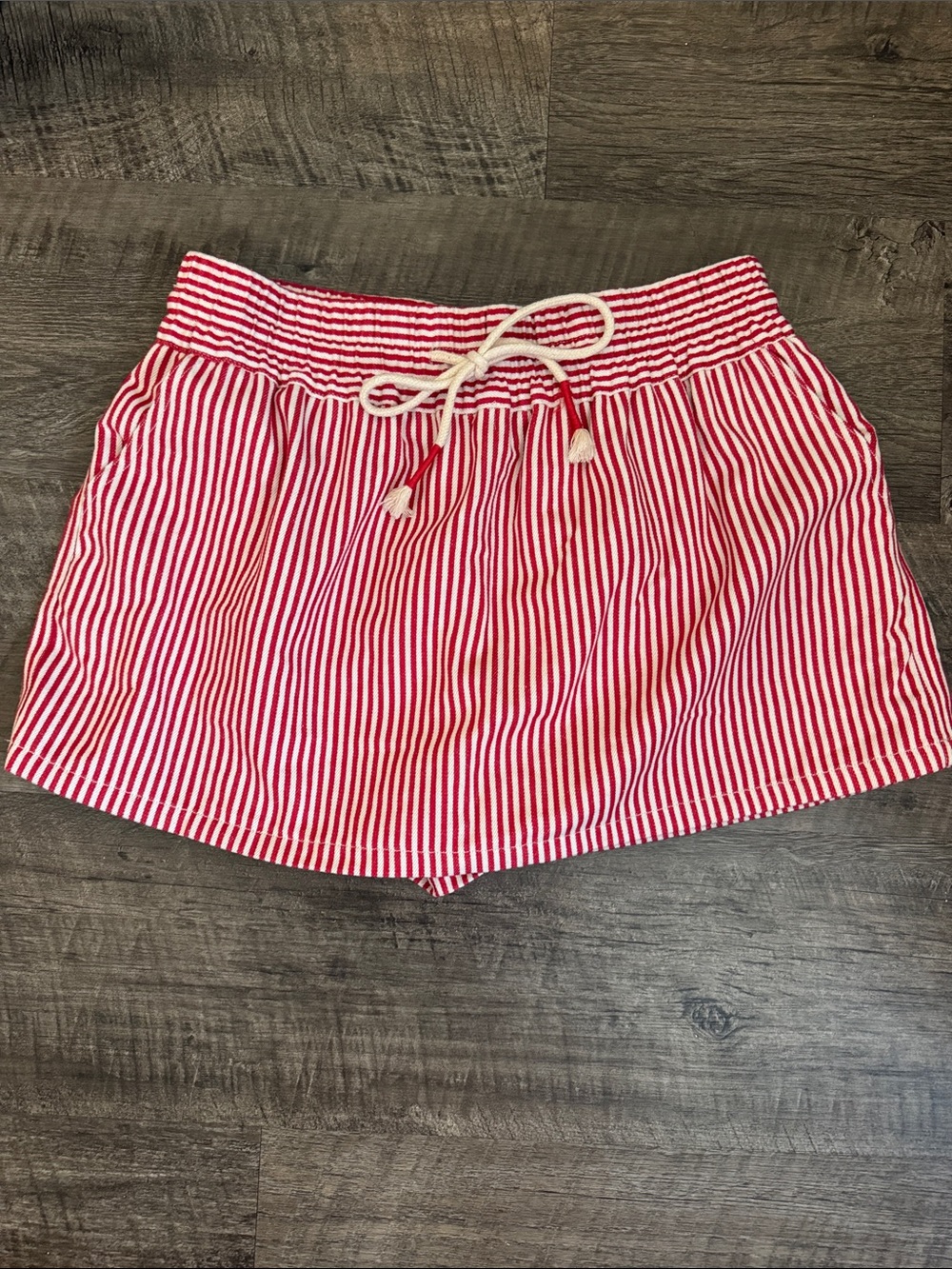 Mustard Seed Red and White Striped Women’s Shorts Skort